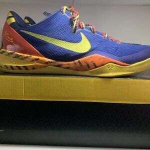 Nike Kobe 8 System Barcelona Tiger Basketball Shoes Men 13 Royal Blue 555035-402